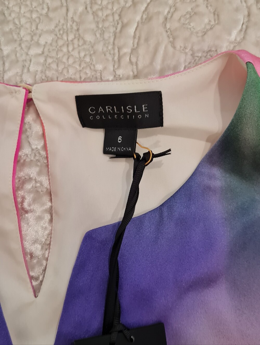 Carlisle Floral Sheath Silk Dress in Pink and Purple - Picture 4 of 5